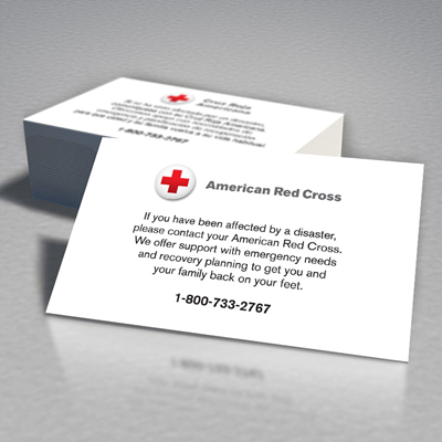 American Red Cross Business Card Disaster English Spanish